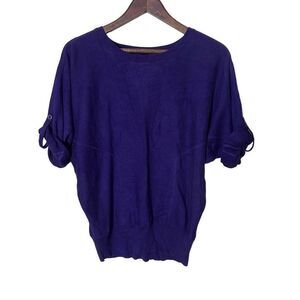 Willi Smith Cotton Blend Cuffed Sleeve Sweater